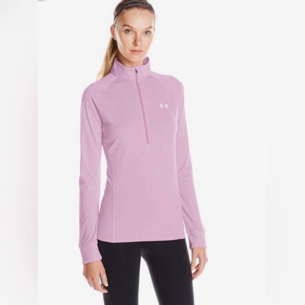Under Armour Women’s 1/4 Zip Long Sleeve Pullover Shirt Size XL Pink